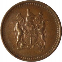 obverse of 1 Cent (1970 - 1977) coin with KM# 10 from Rhodesia.