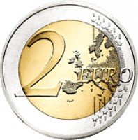 reverse of 2 Euro - Primož Trubar (2008) coin with KM# 80 from Slovenia. Inscription: 2 EURO LL