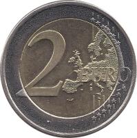 Slovenia coin 2 Euro - 10 Years of EMU (2009) reverse reverse of 2 Euro - 10 Years of EMU (2009) coin with KM# 82 from Slovenia. Inscription: 2 EURO LL