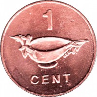 reverse of 1 Cent - Elizabeth II - 3'rd Portrait (1987 - 2010) coin with KM# 24 from Solomon Islands. Inscription: 1 CENT