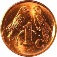 reverse of 1 Cent - ISEWULA AFRIKA (2000 - 2001) coin with KM# 221 from South Africa. Inscription: 1c WL