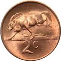 South Africa coin 2 Cents - SOUTH AFRICA (1965 - 1969) reverse reverse of 2 Cents - SOUTH AFRICA (1965 - 1969) coin with KM# 66.1 from South Africa. Inscription: 2c JVZ