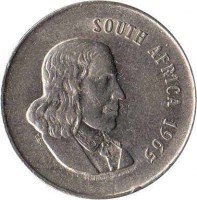 South Africa coin 20 Cents - SOUTH AFRICA (1965 - 1969) obverse obverse of 20 Cents - SOUTH AFRICA (1965 - 1969) coin with KM# 69.1 from South Africa. Inscription: SOUTH AFRICA 1965 T.S.