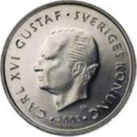 obverse of 1 Krona - Carl XVI Gustaf - Separation from Finland (2009) coin with KM# 916 from Sweden. Inscription: CARL XVI GUSTAV . SVERIGES KONUNG 2009