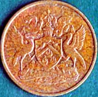 Trinidad and Tobago coin 1 Cent - Elizabeth II (1966 - 1973) obverse obverse of 1 Cent - Elizabeth II (1966 - 1973) coin with KM# 1 from Trinidad and Tobago. Inscription: TOGETHER WE ASPIRE TOGETHER WE ACHIEVE
