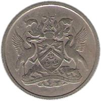 obverse of 10 Cents - Elizabeth II (1966 - 1972) coin with KM# 3 from Trinidad and Tobago.