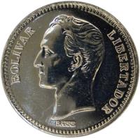 obverse of 2 Bolívares (1989 - 1990) coin with Y# 43a from Venezuela. Inscription: BOLÍVAR LIBERTADOR