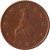 obverse of 1 Cent (1989 - 1999) coin with KM# 1a from Zimbabwe. Inscription: ZIMBABWE 1995