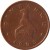 obverse of 1 Cent (1989 - 1999) coin with KM# 1a from Zimbabwe. Inscription: ZIMBABWE 1995