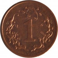 reverse of 1 Cent (1989 - 1999) coin with KM# 1a from Zimbabwe. Inscription: 1