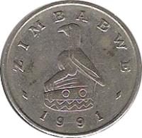 Zimbabwe coin 5 Cents (1980 - 1999) obverse obverse of 5 Cents (1980 - 1999) coin with KM# 2 from Zimbabwe. Inscription: ZIMBABWE 1983