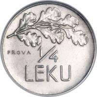 reverse of 1/4 Leku - William (1927) coin with KM# Pr17 from Albania. Inscription: 1/4 LEKU PROVA