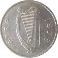 obverse of 5 Pingin - Larger (1969 - 1990) coin with KM# 22 from Ireland. Inscription: éIRe 1978