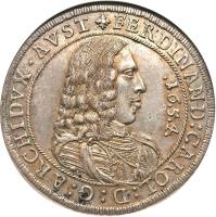 obverse of 1 Speciestaler - Ferdinand Karl - Hall mint (1654) coin with KM# 933.3 from Austria.