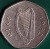 obverse of 50 Pingin (1970 - 2000) coin with KM# 24 from Ireland. Inscription: éIRe 1982