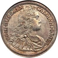 obverse of 1 Speciestaler - Karl VI - Hall mint (1724 - 1734) coin with KM# 1617 from Austria.