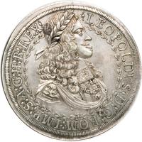 obverse of 2 Speciestaler - Leopold I - Hall mint (1670) coin with KM# 1119 from Austria.