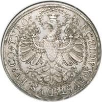 Austria coin 2 Speciestaler - Leopold I - Hall mint (1670) reverse reverse of 2 Speciestaler - Leopold I - Hall mint (1670) coin with KM# 1119 from Austria.