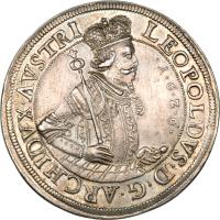 obverse of 2 Speciestaler - Leopold I - Hall mint (1625 - 1626) coin with KM# 609 from Austria.