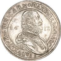 obverse of 1 Speciestaler - Maximilian - Hall mint (1618) coin with KM# 227 from Austria.