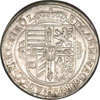 reverse of 1 Speciestaler - Maximilian - Hall mint (1618) coin with KM# 227 from Austria.