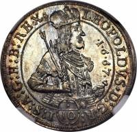 obverse of 1/10 Thaler - Leopold I - Hall mint (1667) coin with KM# 1248 from Austria.