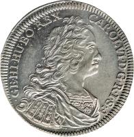 obverse of 1 Speciestaler - Karl VI - Hall mint (1730 - 1738) coin with KM# 1639 from Austria. Inscription: CAROL · VI · D · G · R · I · S · A · GE · HI · HU · BO · REX ·