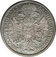 Austria coin 1 Speciestaler - Karl VI - Hall mint (1730 - 1738) reverse reverse of 1 Speciestaler - Karl VI - Hall mint (1730 - 1738) coin with KM# 1639 from Austria. Inscription: ARCHID · AUST · DUX BU · COM · TYROL ·