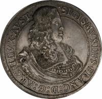 obverse of 1 Taler - Sigismund Franz - Hall mint (1665) coin with KM# 1239 from Austria.