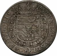 reverse of 1 Taler - Sigismund Franz - Hall mint (1665) coin with KM# 1239 from Austria.