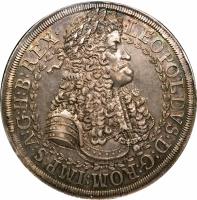obverse of 2 Taler - Leopold I - Hall mint (1657 - 1705) coin with KM# 1120 from Austria.