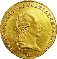 Austria coin 1 Ducat - Franz II - Trade Coinage (1816 - 1824) obverse obverse of 1 Ducat - Franz II - Trade Coinage (1816 - 1824) coin with KM# 2170 from Austria.