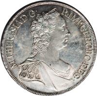 obverse of 1 Thaler - Maria Theresa - Mining Thaler - Vienna mint (1758 - 1765) coin with KM# 1823 from Austria. Inscription: M · THERESIA · D · G · R · IMP · GE · HU · BO · REG ·