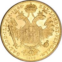 Austria coin 1 Ducat - Franz Joseph I - Golden Jubilee (1898) reverse reverse of 1 Ducat - Franz Joseph I - Golden Jubilee (1898) coin with KM# 2268 from Austria.