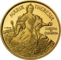 Austria coin 1000 Schilling - Maria Theresa - 1000 Years of Austria (1993) obverse obverse of 1000 Schilling - Maria Theresa - 1000 Years of Austria (1993) coin with KM# 3013 from Austria. Inscription: MARIA THERESIA JUSTITIA ET CLEMENTIA
