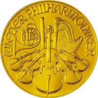 obverse of 100 000 Euro - Vienna Philharmonic (2004) coin with KM# 3123 from Austria. Inscription: WIENER PHILHARMONIKER