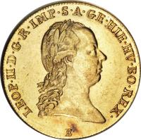 Austrian Netherlands coin 1 Souverain d'Or - Leopold II - Trade Coinage (1790 - 1792) obverse obverse of 1 Souverain d'Or - Leopold II - Trade Coinage (1790 - 1792) coin with KM# 43 from Austrian Netherlands.