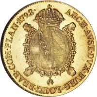 Austrian Netherlands coin 1 Souverain d'Or - Leopold II - Trade Coinage (1790 - 1792) reverse reverse of 1 Souverain d'Or - Leopold II - Trade Coinage (1790 - 1792) coin with KM# 43 from Austrian Netherlands.