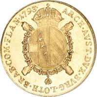 Austrian Netherlands coin 1 Souverain d'Or - Franz II - Trade Coinage (1792 - 1798) reverse reverse of 1 Souverain d'Or - Franz II - Trade Coinage (1792 - 1798) coin with KM# 64 from Austrian Netherlands.