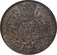 Austrian States coin 1 Taler - Karl III Josef (1706 - 1707) reverse reverse of 1 Taler - Karl III Josef (1706 - 1707) coin with KM# 378 from Austrian States. Inscription: DUX LOTHAR ET BAR. S:R:I: PS.RE.CA.BO.CO. 1707