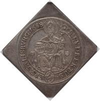 Austrian States coin 1/6 Thaler - Johann Ernst (1687 - 1688) reverse reverse of 1/6 Thaler - Johann Ernst (1687 - 1688) coin with KM# 251 from Austrian States. Inscription: S:RVDBERTUS. EPS:SALISBVRG:1688 1/6