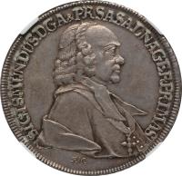 Austrian States coin 1 Konventionstaler - Sigmund III (1761 - 1762) obverse obverse of 1 Konventionstaler - Sigmund III (1761 - 1762) coin with KM# 395.3 from Austrian States. Inscription: SIGISMUNDUS DGA&PR SASALNAGER PRIMAS