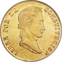 obverse of 8 Scudos (1852 - 1857) coin with KM# 116 from Bolivia.