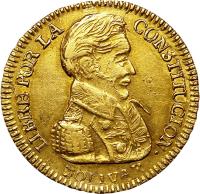 Bolivia coin 1 Scudo (1831 - 1840) obverse obverse of 1 Scudo (1831 - 1840) coin with KM# 98 from Bolivia.