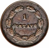 reverse of 1 Centavo (1878) coin with KM# 162 from Bolivia.