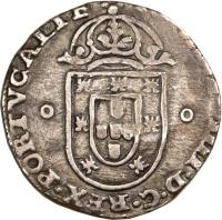 obverse of 125 Réis - João IV - Countermarked (1663) coin with KM# 30 from Brazil.