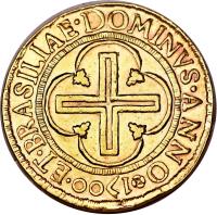 Brazil coin 4000 Réis - Pedro II (1699 - 1700) reverse reverse of 4000 Réis - Pedro II (1699 - 1700) coin with KM# 98 from Brazil.