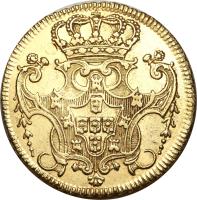 Brazil coin 6400 Réis - João V (1732 - 1750) reverse reverse of 6400 Réis - João V (1732 - 1750) coin with KM# 151 from Brazil.