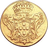 Brazil coin 800 Réis - João V (1734 - 1749) reverse reverse of 800 Réis - João V (1734 - 1749) coin with KM# 153 from Brazil.