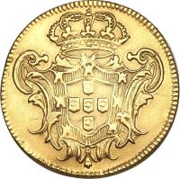 reverse of 3200 Réis - João V (1739 - 1749) coin with KM# 155 from Brazil.